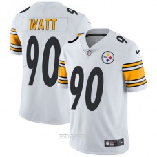Mens Pittsburgh Steelers #90 Tj Watt Authentic White Vapor Road Jersey Bestplayer